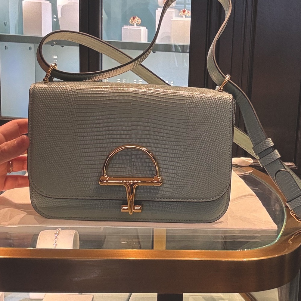 **not for sale**Rare (1 of 2) Gucci Siena lizard bag in light teal